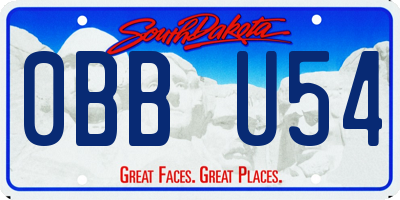 SD license plate 0BBU54