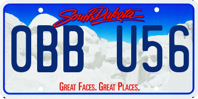 SD license plate 0BBU56