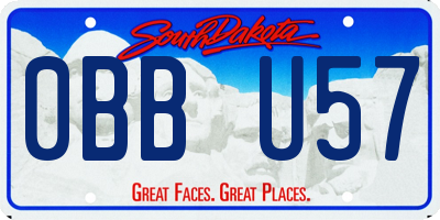 SD license plate 0BBU57