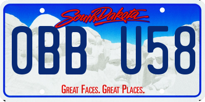 SD license plate 0BBU58