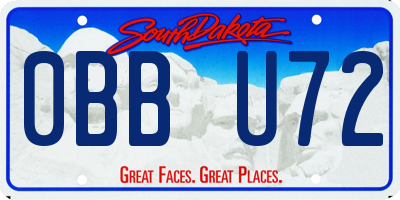 SD license plate 0BBU72