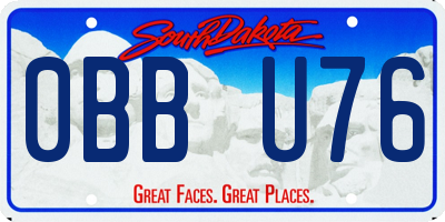 SD license plate 0BBU76