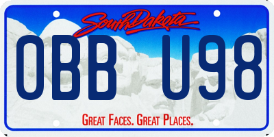 SD license plate 0BBU98