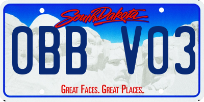 SD license plate 0BBV03