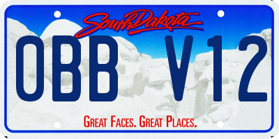 SD license plate 0BBV12
