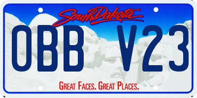 SD license plate 0BBV23