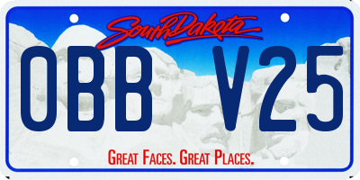 SD license plate 0BBV25