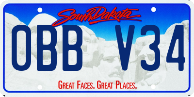 SD license plate 0BBV34