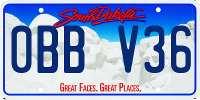 SD license plate 0BBV36