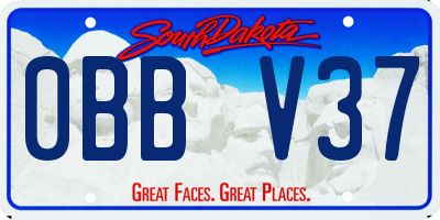 SD license plate 0BBV37
