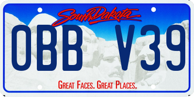 SD license plate 0BBV39