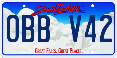 SD license plate 0BBV42