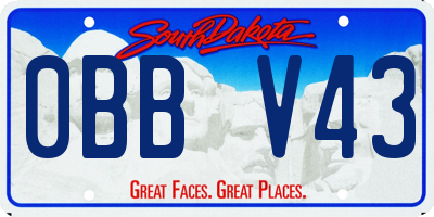 SD license plate 0BBV43