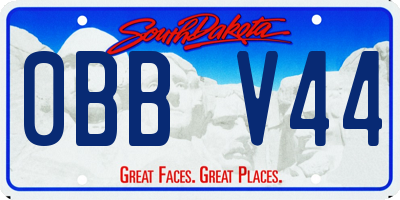 SD license plate 0BBV44