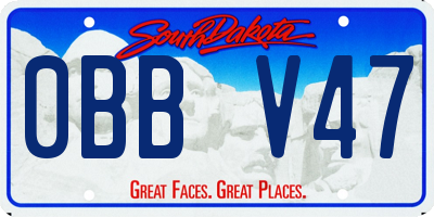 SD license plate 0BBV47