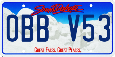 SD license plate 0BBV53