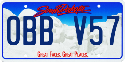 SD license plate 0BBV57