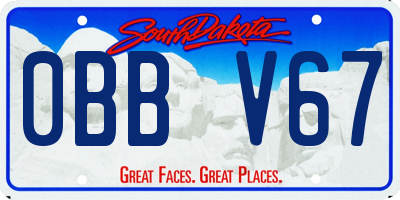 SD license plate 0BBV67