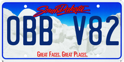 SD license plate 0BBV82