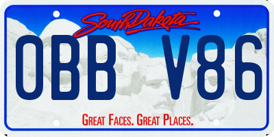 SD license plate 0BBV86