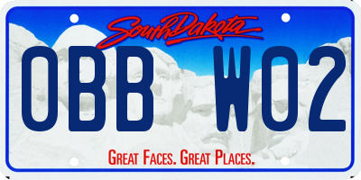 SD license plate 0BBW02