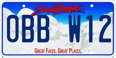 SD license plate 0BBW12