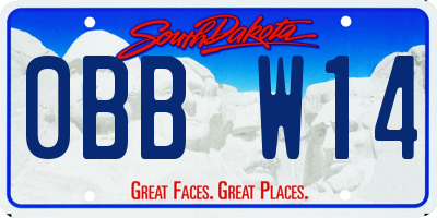 SD license plate 0BBW14