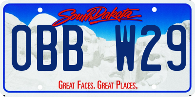 SD license plate 0BBW29