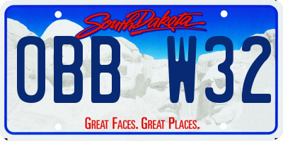 SD license plate 0BBW32