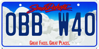 SD license plate 0BBW40