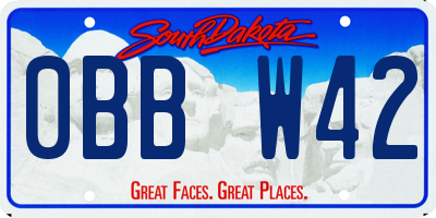 SD license plate 0BBW42