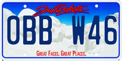 SD license plate 0BBW46