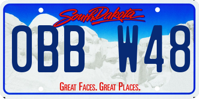 SD license plate 0BBW48