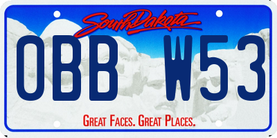 SD license plate 0BBW53