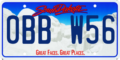 SD license plate 0BBW56