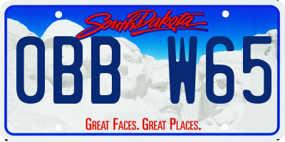 SD license plate 0BBW65