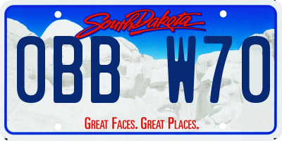 SD license plate 0BBW70