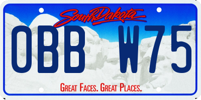 SD license plate 0BBW75