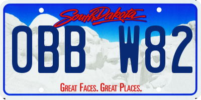 SD license plate 0BBW82