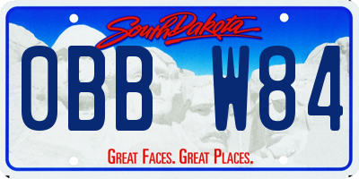SD license plate 0BBW84