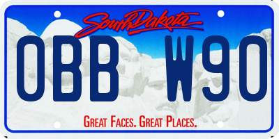 SD license plate 0BBW90