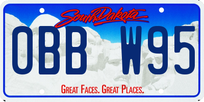 SD license plate 0BBW95