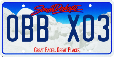 SD license plate 0BBX03