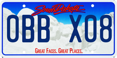 SD license plate 0BBX08