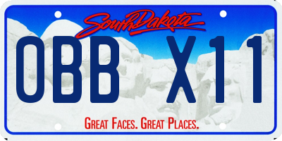 SD license plate 0BBX11