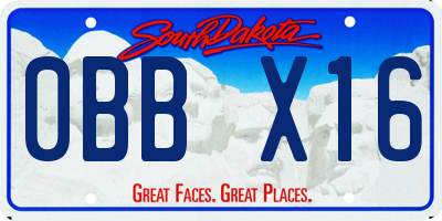 SD license plate 0BBX16