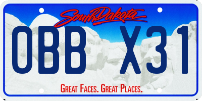 SD license plate 0BBX31