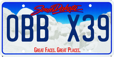 SD license plate 0BBX39