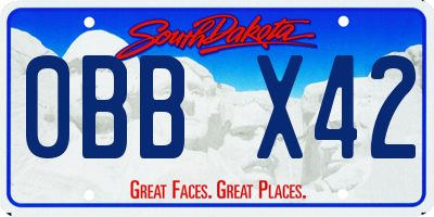 SD license plate 0BBX42