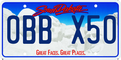 SD license plate 0BBX50